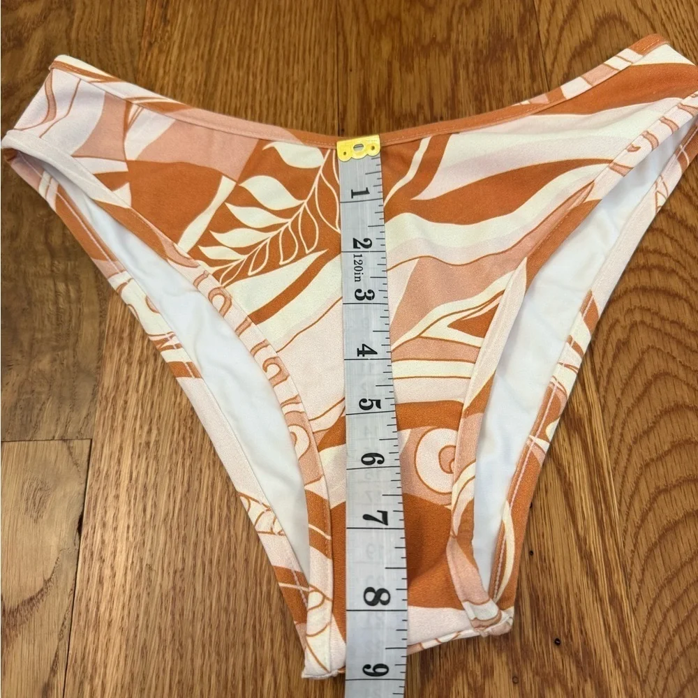 Montce Swim Lulu Brown and White Floral Bikini Bottoms Size Large